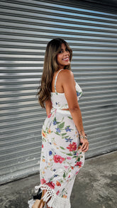 “IRENE” FLORAL PRINT TOP & MIDI SKIRT SET